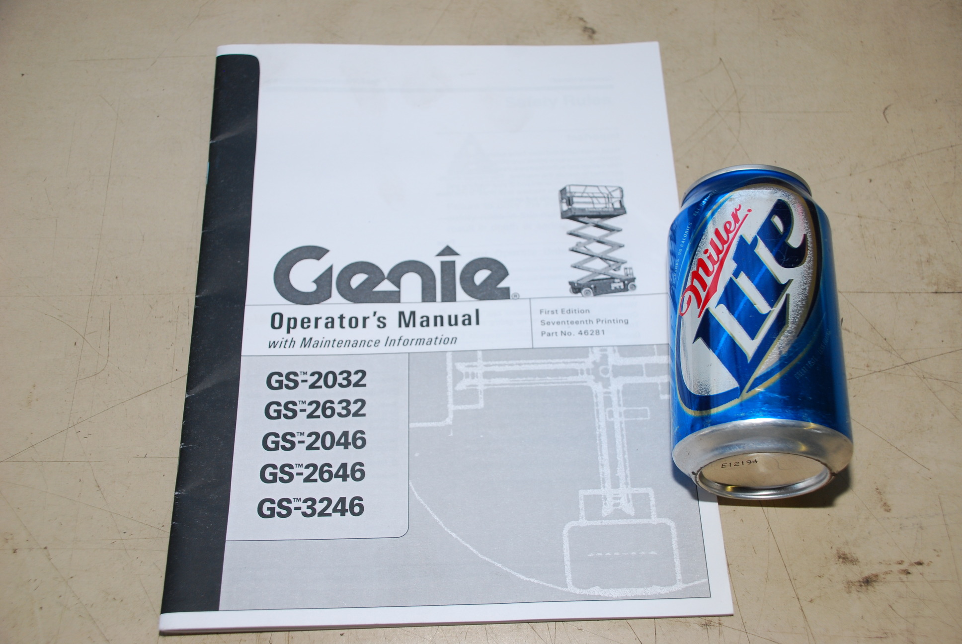 Genie Lift Operator's Manual Manlift GS-2032 GS-2632 GS-2046 and more