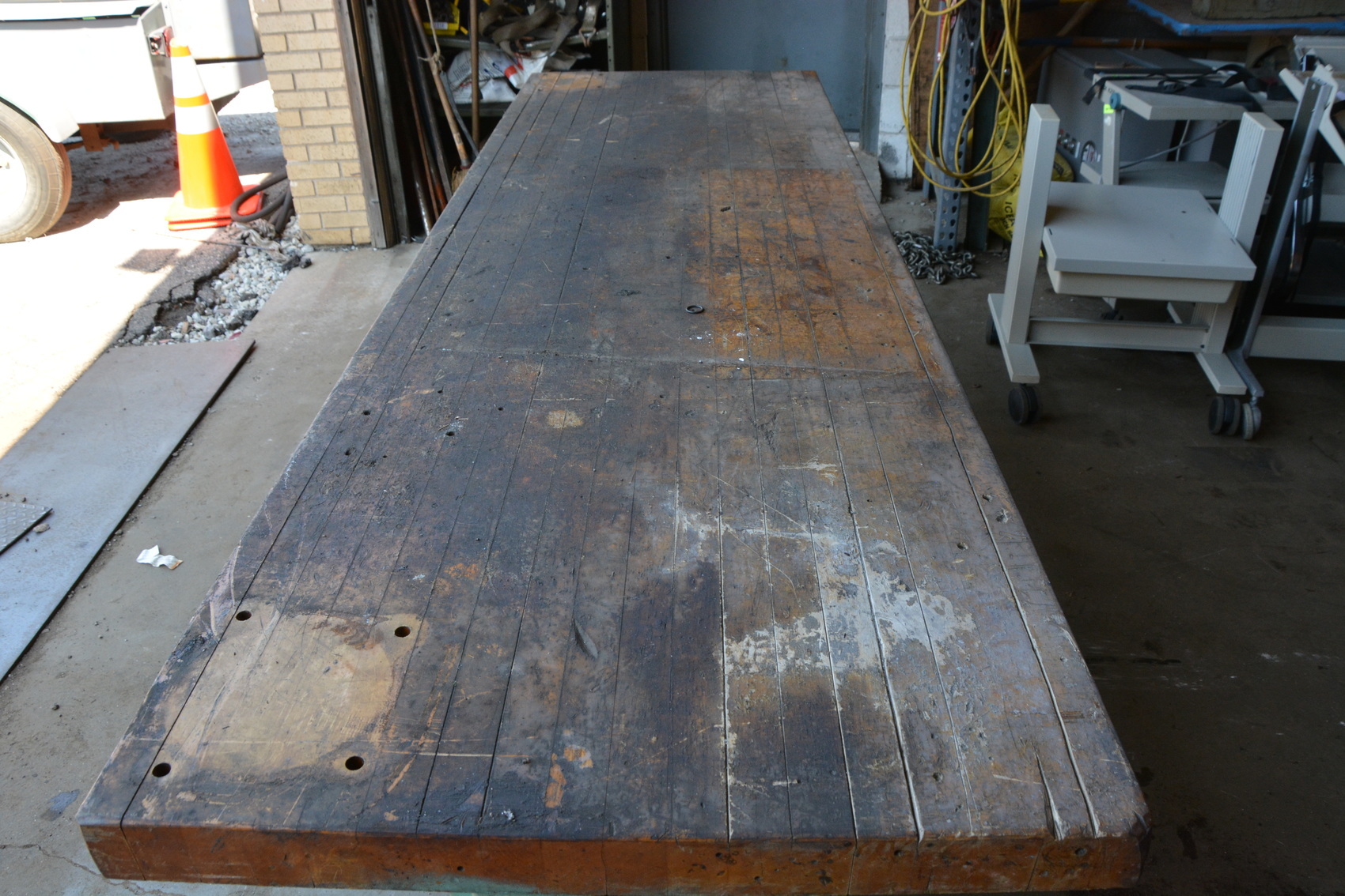 Heavy duty wood top industrial work bench workbench table desk cabinet 