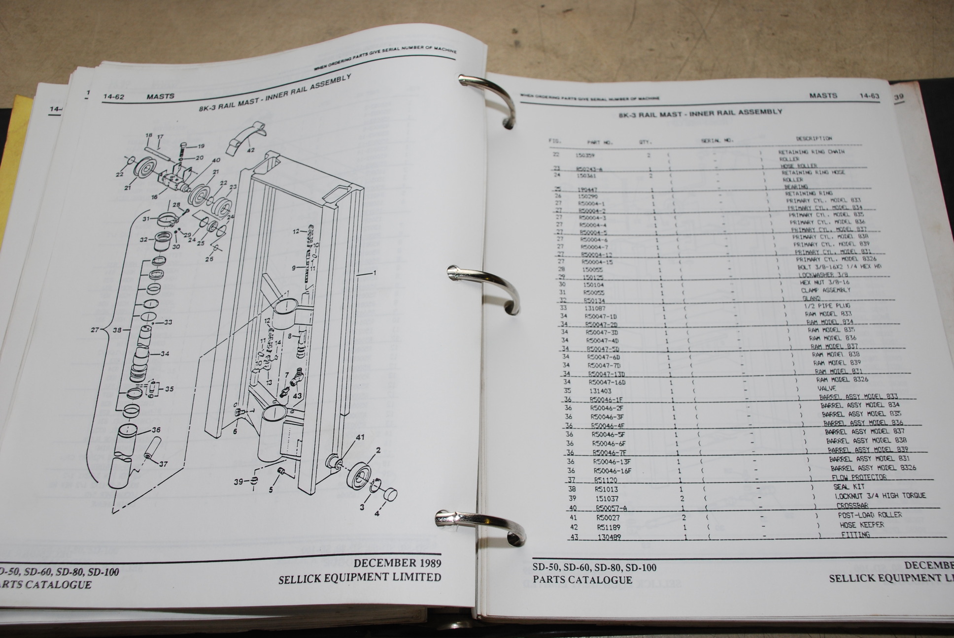 Sellick Forklift Parts Catalogue SD-50 SD-60 SD-80 SD-100 INV=4975 | eBay